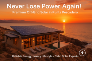 Punta Pescadero solar installation,Off-grid solar Punta Pescadero,Solar battery storage Punta Pescadero,Solar for luxury homes Punta Pescadero,Hybrid solar systems Punta Pescadero,Premium solar installers Punta Pescadero,Solar energy consultation Punta Pescadero,Solar system cost Punta Pescadero,Lithium battery solar Punta Pescadero,Solar panel installation Punta Pescadero,Solar installers East Cape,Hurricane-proof solar Punta Pescadero,Reliable solar solutions Baja Sur,Solar backup systems Punta Pescadero,Luxury solar homes Punta Pescadero,Solar quote Punta Pescadero,Expat solar service Punta Pescadero,Solar equipment procurement Baja,Remote property solar installation,Energy independence Punta Pescadero,Eco-friendly solar Punta Pescadero,Solar panel maintenance Punta Pescadero,Best solar company Punta Pescadero,Solar financing options Punta Pescadero,Custom solar designs Baja