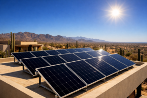 solar panels installed at optimal tilt angle for maximum sunlight in Baja California Sur