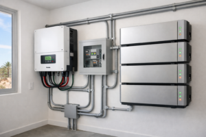 lithium battery storage system used for off grid solar power in Baja California Sur home