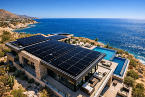 solar panel installation on luxury villa in Cabo San Lucas Baja California Sur