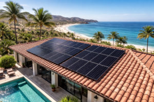 solar panels Los Cabos installed on residential rooftop in Baja California Sur