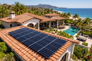 solar panels Los Cabos installed on residential rooftop in Baja California Sur