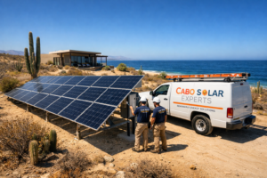 off grid solar panels Baja California Sur powering remote beach house