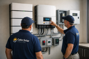 lithium solar battery bank Baja California Sur providing backup power for home