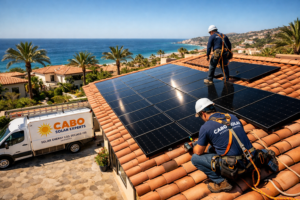 solar system cost Los Cabos residential solar panel installation on luxury home
