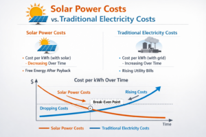 Solar power vs electricity cost comparison chart