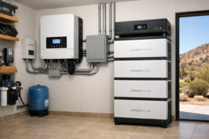 Lithium solar battery system installed in a Baja California Sur home