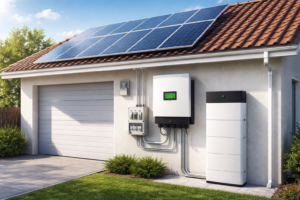 Solar panels powering a home in Baja California Sur