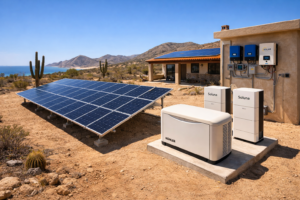 lithium battery storage system used for off grid solar energy in Baja California Sur