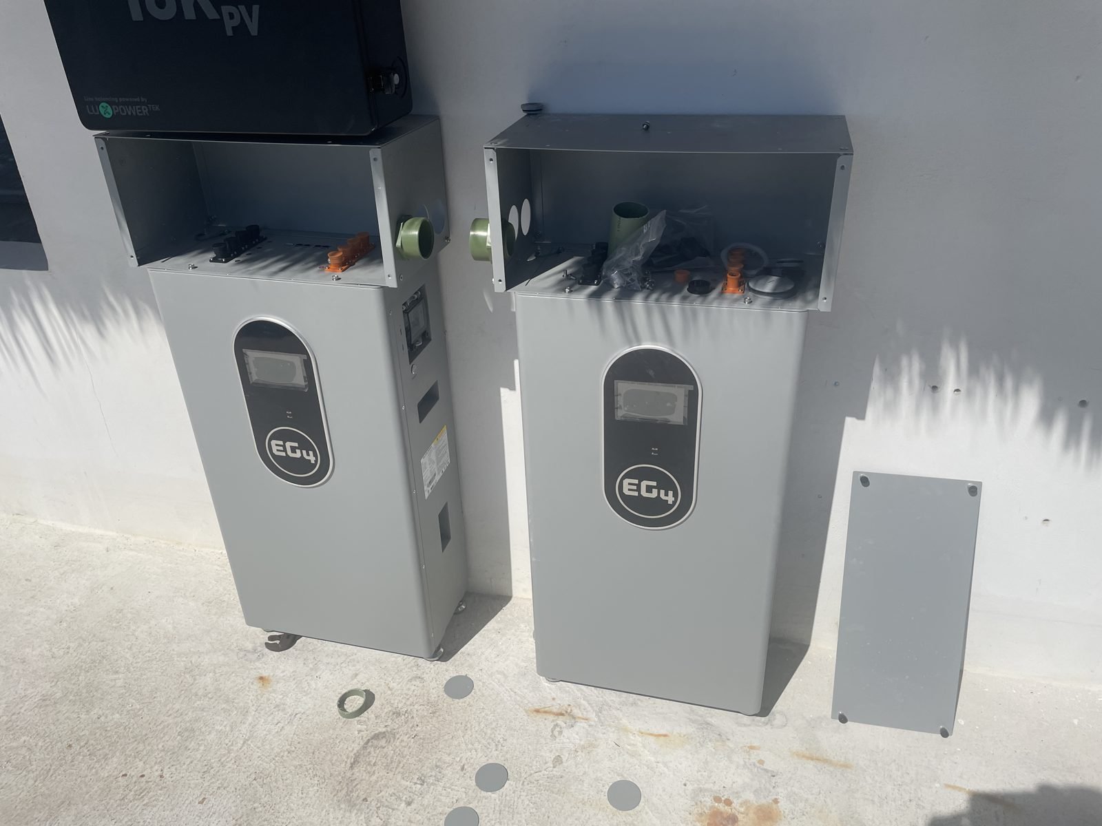 Storm-ready solar Los Cabos battery backup: battery cabinets being installed by Cabo Solar Experts