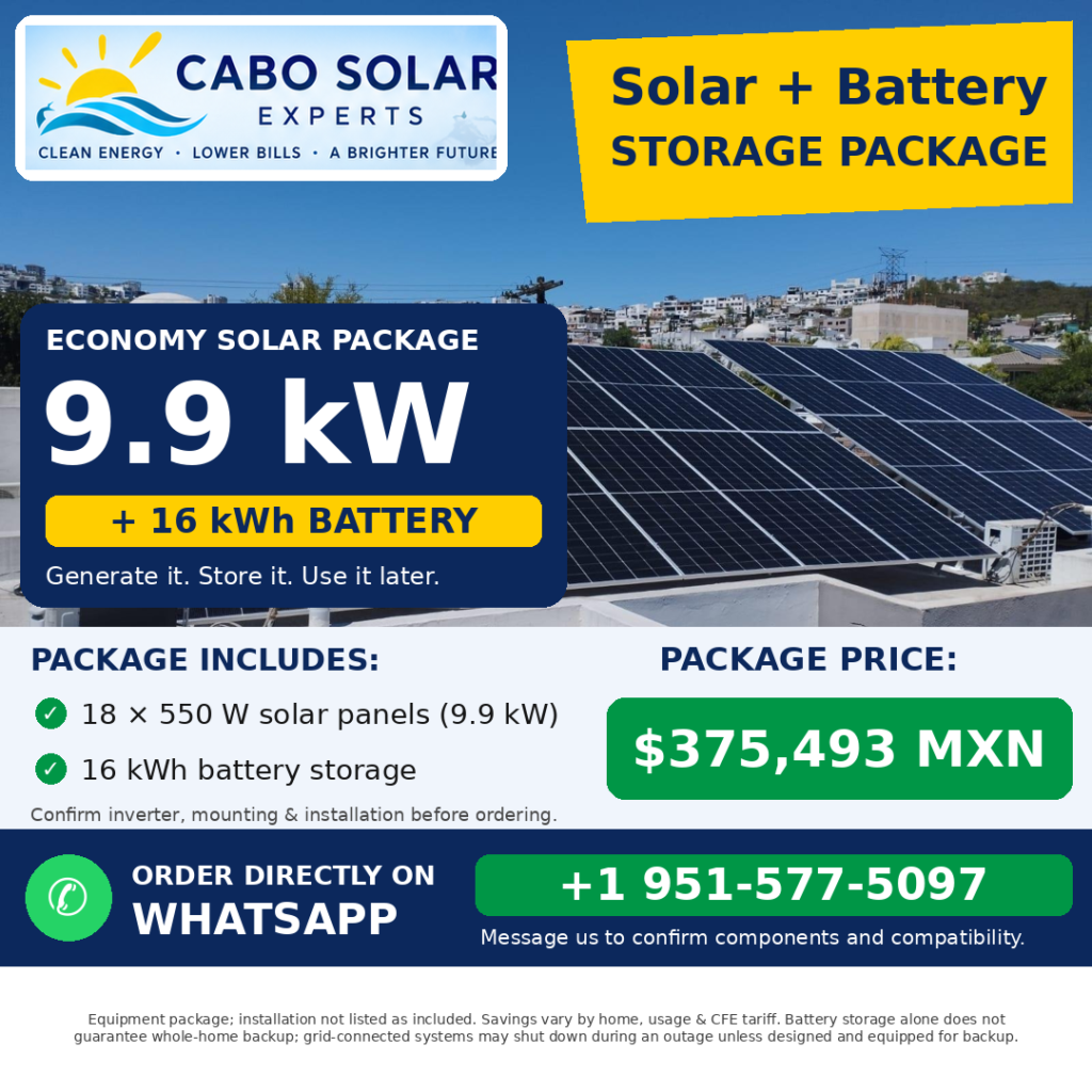 Economy Solar Package – 9.9 kW Solar System with 16 kWh Battery Storage
